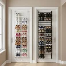 Sapateira Vertical Parede 36 Pares Branco Preto Organizador Calcados Tenis Sandalia Bota