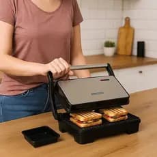 Sanduicheira Eletrica Grill Chapa Antiaderente Derrete Queijo Tosta Lanche Grelha Rapido