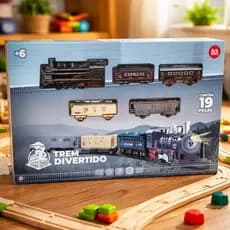 Trem Divertido Ferrovia Elétrica Ferrorama 19 Peças Com Som E Luz - Ark Toys