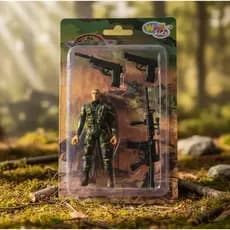 Kit Militar Soldado Boneco Plástico Guerra Exercito