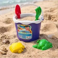 Baldinho De Praia Infantil Brinquedo Com Pá E Moldes