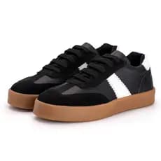 Tenis de Couro Casual Feminino  Samba Retro Estiloso, Leve e Confortável com Solado Macio