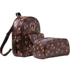 Kit Mochila + nécessaire infantil super espaçosa menino e menina Mickey e Minnie