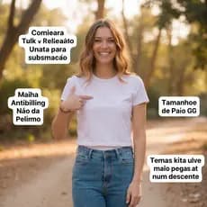 KIT 5 BABY LOOK BRANCA ATACADO