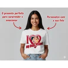 Camiseta Foto Personalizada I Love My Best Friend - Alta Qualidade