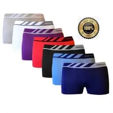Kit 5 Cuecas adulto boxer lisas ou listradas microfibra sem costura sortidas Dia dos Pais