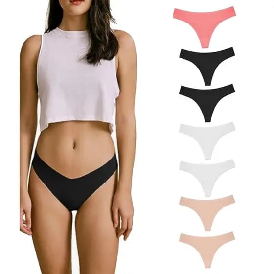 Kit 05 Calcinhas Tanga Sem Costura