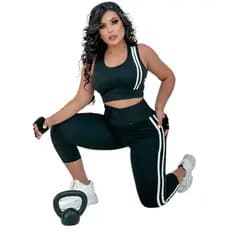 Conjunto Feminino Academia Legging Corsário e Top Fitness
