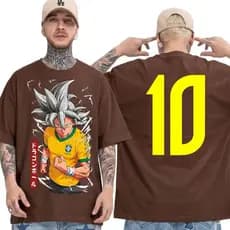 T-Shirt Camiseta Goku Ultra Instinto Brasil 10  Malha 100% Algodão Unissex Plus Size Envio Rápido
