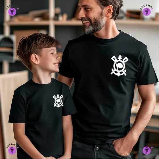 Camiseta Corinthians Time de Futebol Símbolo Frente Escrito Costas 100% Algodão Envio Ráp/Imediato Polar.clothing.store
