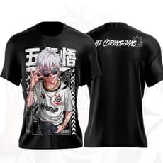 Camiseta Masculina Estampa Satoru Gojo Torcedor Time - Camisa de Malha 100% Algodão - Envio Rápido- Polar Clothing Store