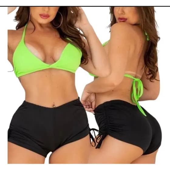 Sunquíni Short Praia Avulso Calcinha Biquíni Saída Feminino