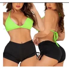 Sunquíni Short Praia Avulso Calcinha Biquíni Saída Feminino