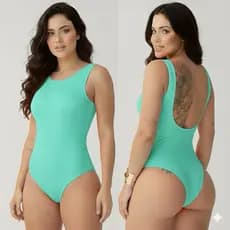 Maio Feminino Natação Moda Praia Costa Nua Cores neon Preto Carnaval