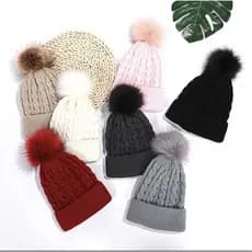 Touca/capuz Gorros Feminina adulto Inverno Tricot Com Pompom  Para O Inverno Moda Feminina