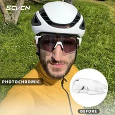 SCVCN Cor Fotocromática UV400 Óculos De Sol Ciclismo Esportes Para Homens Mountain Bike Estrada Moda MTB