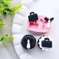 Molde de Silicone Mala e Gravata cód 1598 | Poderoso Chefinho/Dia dos pais | Biscuit, Pasta Amereicana, Confeitaria
