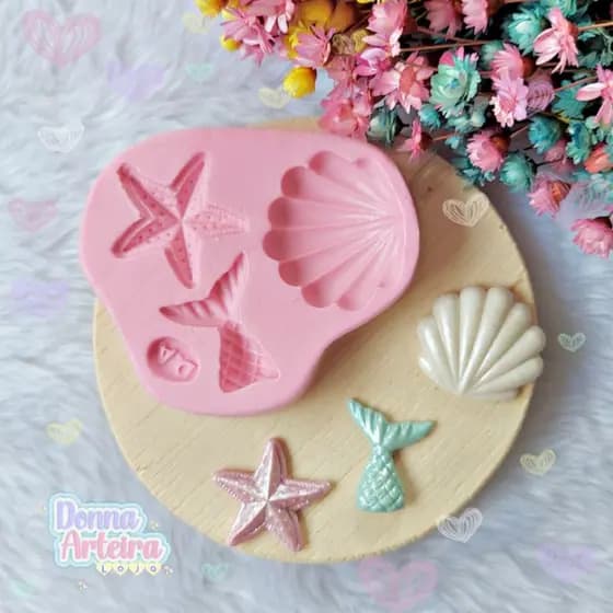 Molde de silicone kit sereia cód 1379