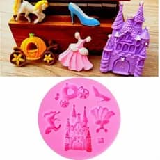 Molde de Silicone Kit Cinderela/Princesas cód 293