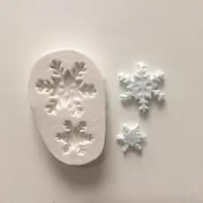 Molde De Silicone 2 Flocos De Neve cód 674 - Frozen, Natal