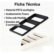 Suporte Porta Controle Remoto TV Ar Condicionado Organizador 3 Divisórias Sala Quarto