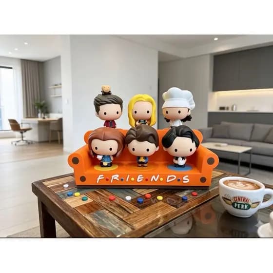 ✨ Expositor Porta Bonecos Friends 3D | Sofá Central Perk | Suporte para Funko Pop e Colecionáveis