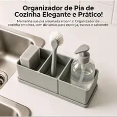 🧼 Porta-esponjas Retangular Moderno com furo de Drenagem (3 peças)