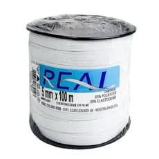 Elástico De Embutir Real 5mm Branco 100mt