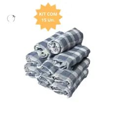 Pano De Chão Saco Xadrez 65cm x 44cm Kit Com 15 Peças