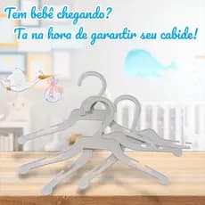 Kit 100 Cabides Infantil Baby Branco Para Roupas de Bebê e Pets