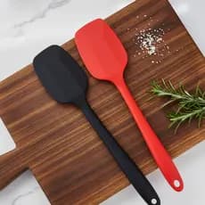 Espátula De Silicone Grande 28cm Preta e Vermelha Alta Temperatura Doces e Bolos