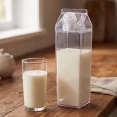 Garrafa Acrilico Transparente 500ml 1l Caixa Leite Suco Cozinha Água