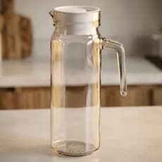 Jarra De Vidro 1 Litro Com Tampa Para Porta De Geladeira Slim Suco Água Gelada
