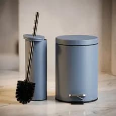 Escova Sanitária Lixeira Pedal 3 litros 5 litros Cinza Matte Banheiro Moderno