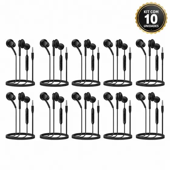 Kit 10 Fone Ouvido Intra C/ Microfone Atacado Revenda Lehmox