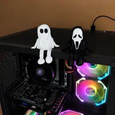 Decoração Gamer Fantasma e Ghostface, setup gamer, geeek, enfeites para PC, console, enfeite de mesa