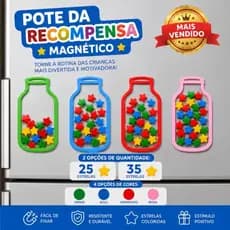 Pote de Recompensa (magnético), pedagógico, brinquedo para a família, reforçador, educativo, aprendizagem, montessori
