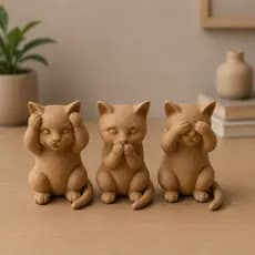 Trio Gatinhos da Sabedoria Decorativos  – 8 cm altura maior da shopee, decoração, casa moderna, enfeite sala, mimo, casa