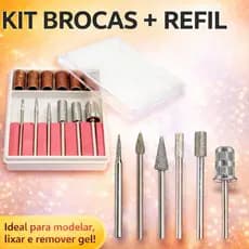 Kit 6 Brocas + 6 Lixas Para Lixa Elétrica pronto entrega Lucky Bazar