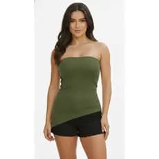 Blusa Blusinhas Com Bojo Tomara que Caia Malha Canelada Ribana Lascão Fenda Lado Regata Charmosa Elegante Moda Fashion