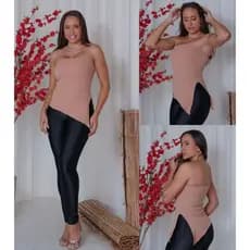 BLUSA BATA ASSIMÉTRICA TOMARA QUE CAIA DE RIBANA COM BOJO CANELADA PREMIUM MODA TENDÊNCIA MODA ROUPA FEMININA
