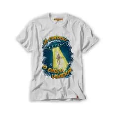 Camiseta Chaves Seu Madruga Ja chegou o disco Voador