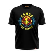 CAMISETA GAMER METROID SAMUS PEST CONTROL