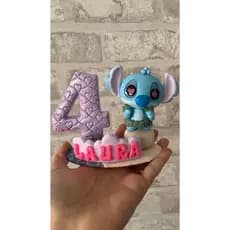 Vela Stitch Personalizada em Biscuit – Artesanal + Pavio Mágico 🎂✨