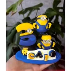 Vela Biscuit  Minions- Kit lembrancinha