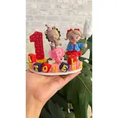 Topo de bolo -  Vela biscuit Circo - KIt lembrancinha