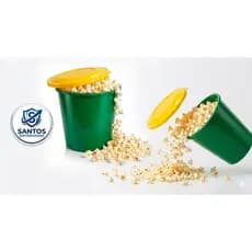 Kit com 10 Balde de Pipoca com tampa 2,6L - Pote para pipoca - Copa do mundo - Festa cinema Futebol - BPA FREE