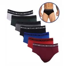 Kit 10 Cuecas Slip de Algodão Masculinas Modelo Tradicional