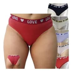 Kit 10 Calcinhas de Algodão Plus Size Femina Adulto EXGG Cos Largo