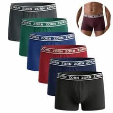 Kit 05 Cuecas Boxer Box Masculinas Microfibra Lisas